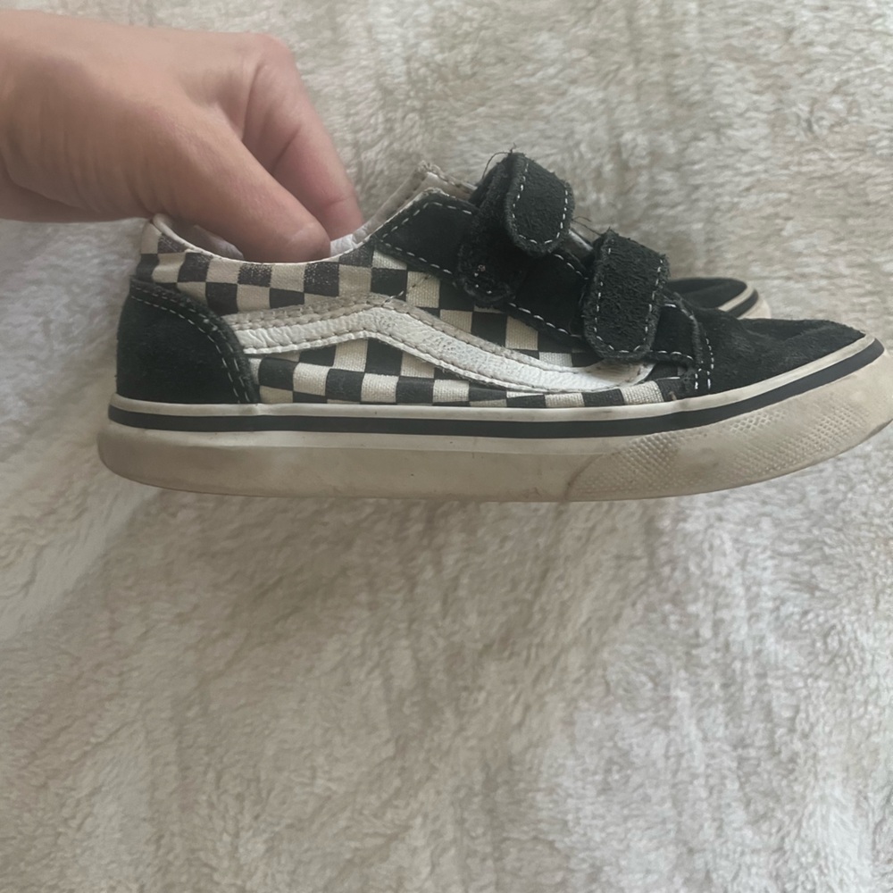 Kids Checkered Black and White VANS